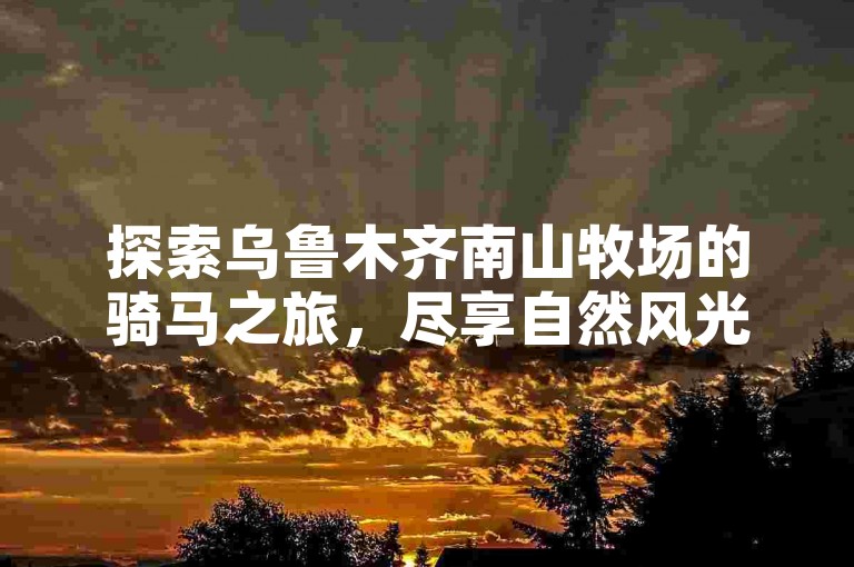 探索乌鲁木齐南山牧场的骑马之旅，尽享自然风光与草原文化的独特魅力。