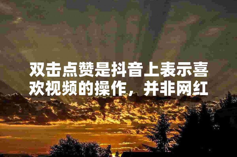 双击点赞是抖音上表示喜欢视频的操作，并非网红自助下单平台。