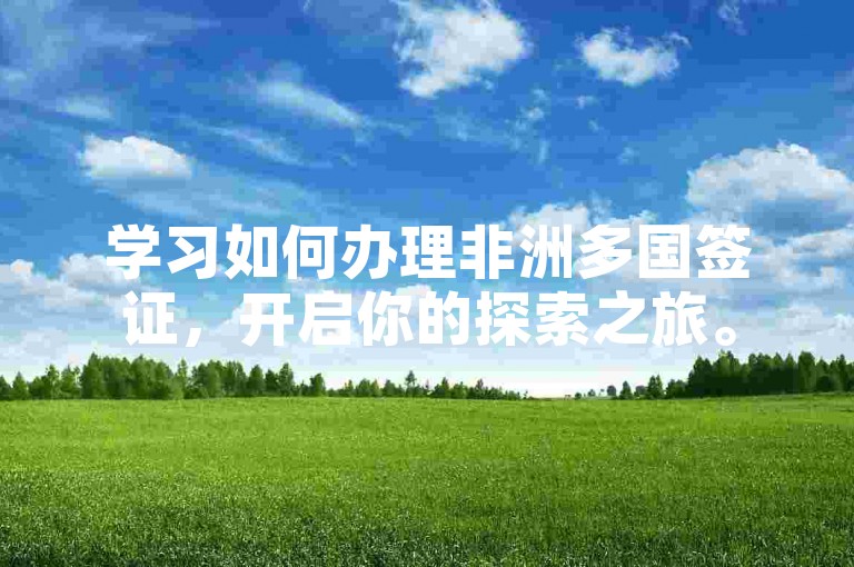 学习如何办理非洲多国签证，开启你的探索之旅。