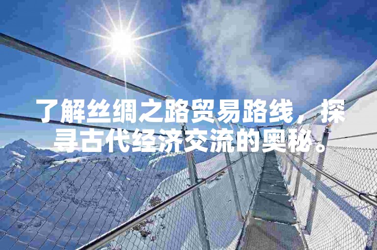 了解丝绸之路贸易路线，探寻古代经济交流的奥秘。