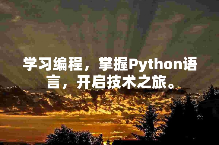 学习编程，掌握Python语言，开启技术之旅。