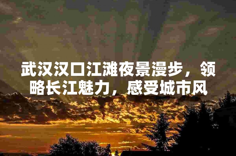 武汉汉口江滩夜景漫步，领略长江魅力，感受城市风情。