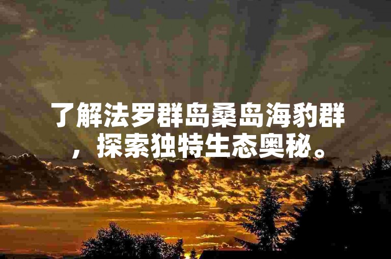 了解法罗群岛桑岛海豹群，探索独特生态奥秘。