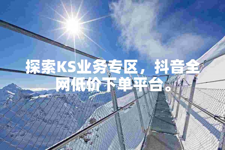 探索KS业务专区，抖音全网低价下单平台。