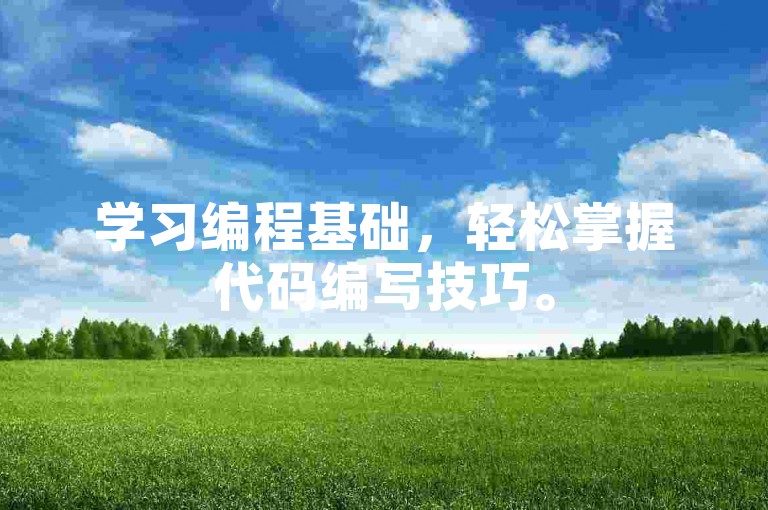 学习编程基础，轻松掌握代码编写技巧。