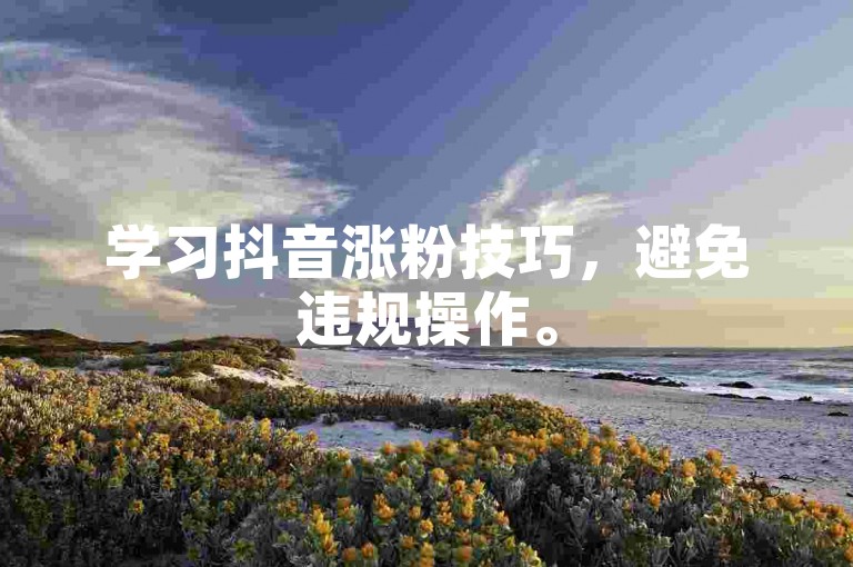 学习抖音涨粉技巧，避免违规操作。