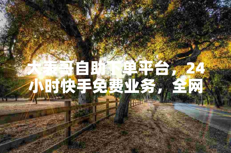 大表哥自助下单平台，24小时快手免费业务，全网低价。