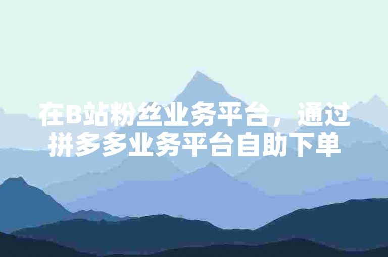 在B站粉丝业务平台，通过拼多多业务平台自助下单。