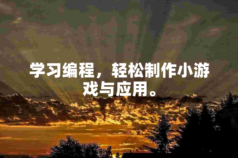 学习编程，轻松制作小游戏与应用。