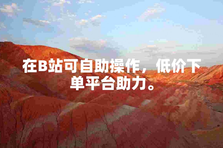 在B站可自助操作，低价下单平台助力。