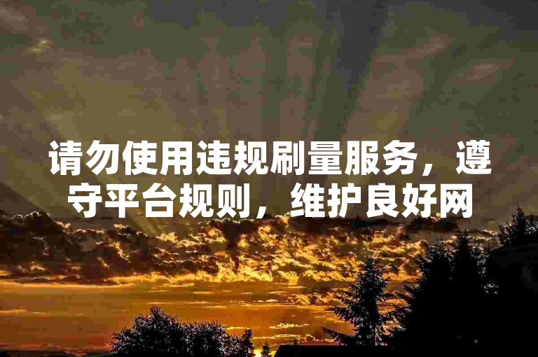 请勿使用违规刷量服务，遵守平台规则，维护良好网络环境。