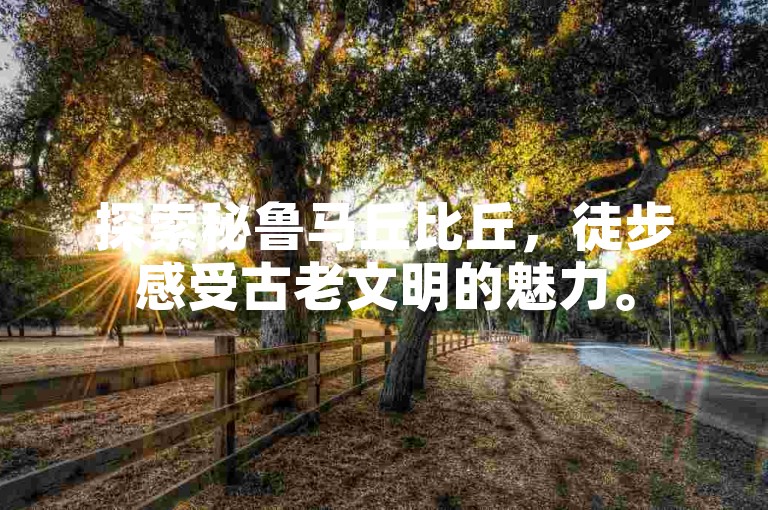 探索秘鲁马丘比丘，徒步感受古老文明的魅力。