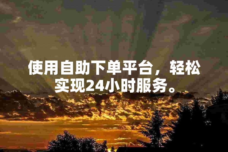 使用自助下单平台，轻松实现24小时服务。