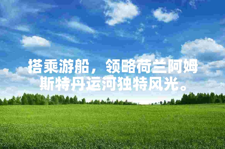 搭乘游船，领略荷兰阿姆斯特丹运河独特风光。