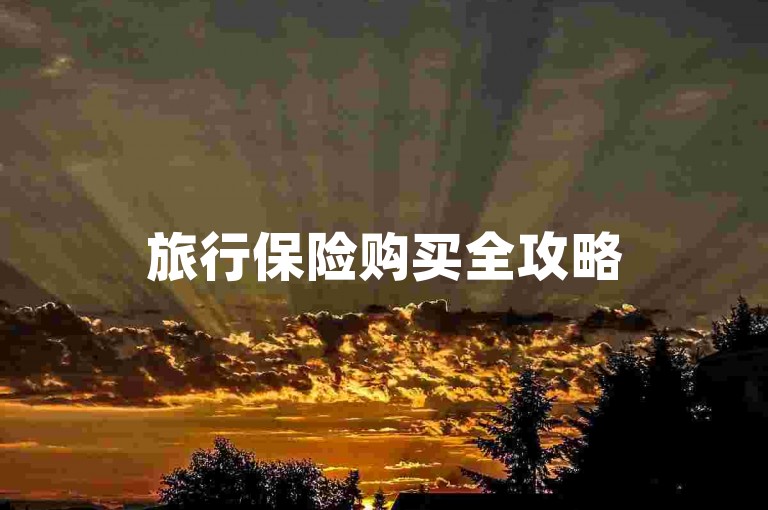 旅行保险购买全攻略