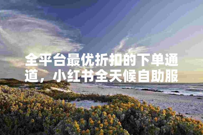 全平台最优折扣的下单通道，小红书全天候自助服务。