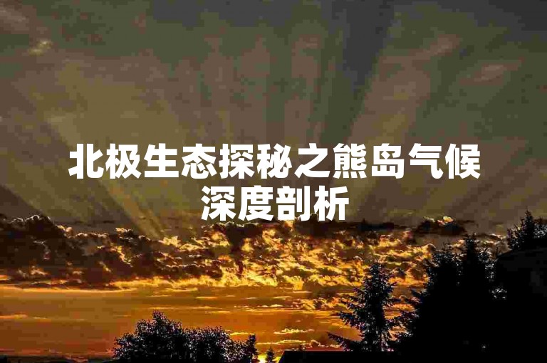 北极生态探秘之熊岛气候深度剖析