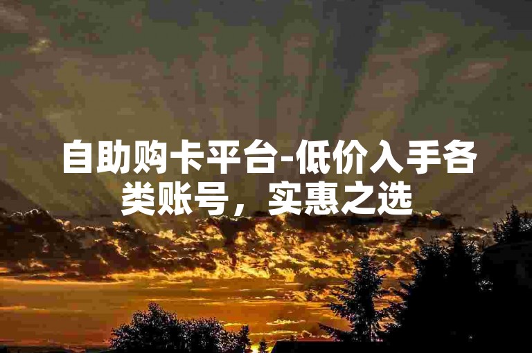 自助购卡平台-低价入手各类账号，实惠之选
