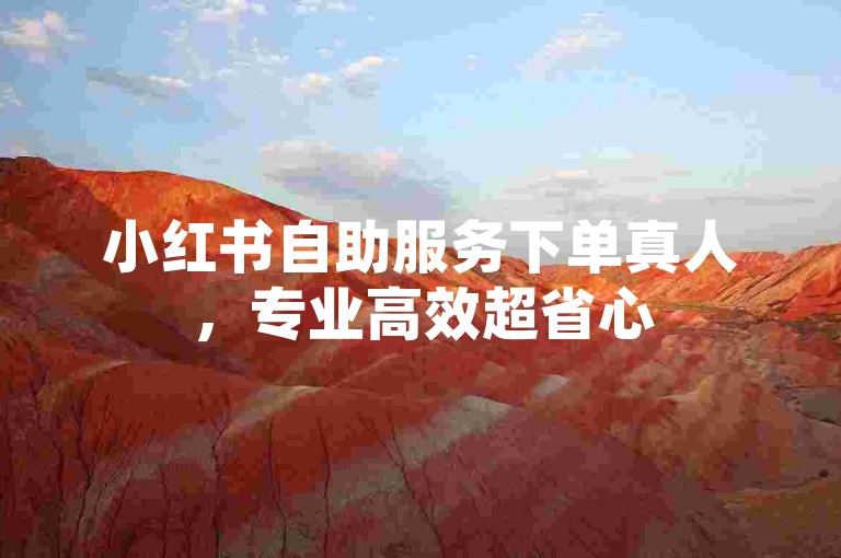 小红书自助服务下单真人，专业高效超省心