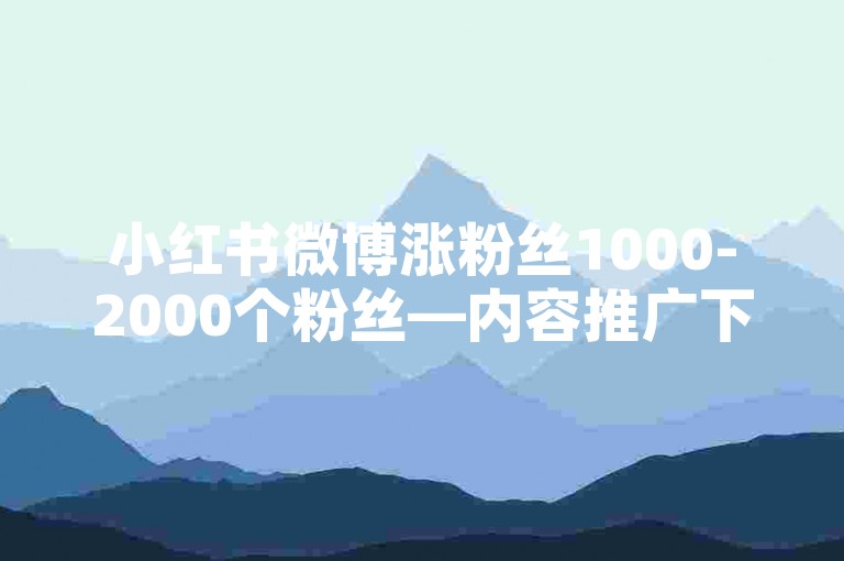 小红书微博涨粉丝1000-2000个粉丝—内容推广下单—助力购买攻略