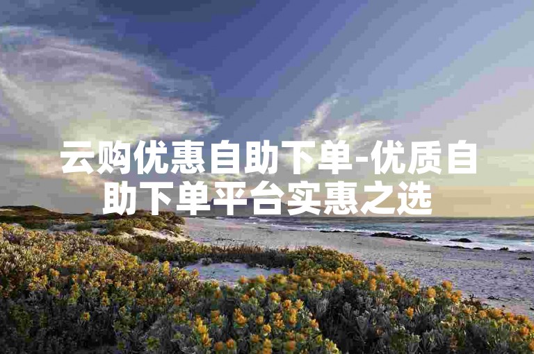 云购优惠自助下单-优质自助下单平台实惠之选