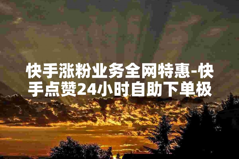 快手涨粉业务全网特惠-快手点赞24小时自助下单极速服务