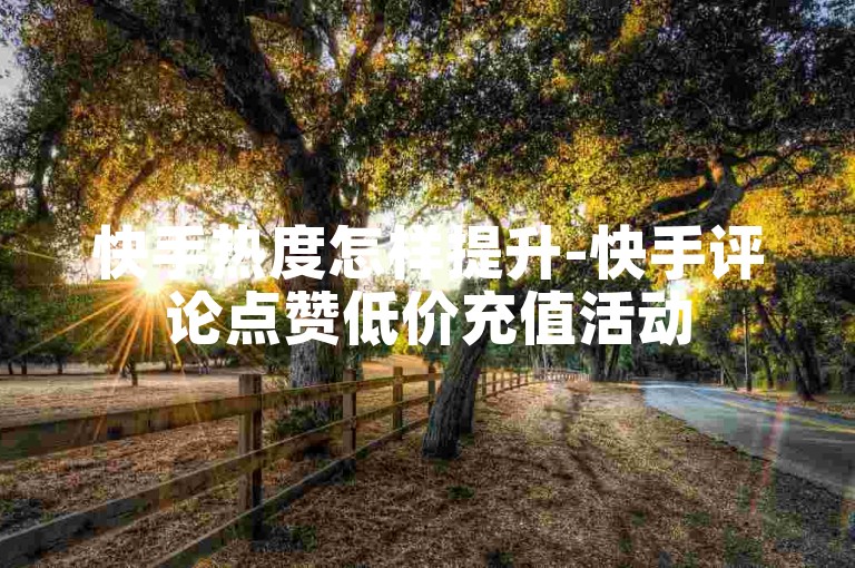 快手热度怎样提升-快手评论点赞低价充值活动