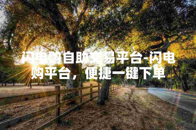 闪电购自助交易平台-闪电购平台，便捷一键下单