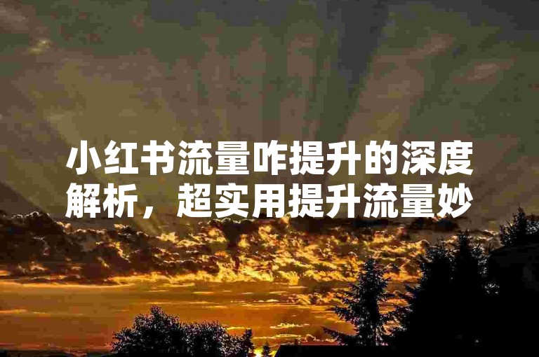 小红书流量咋提升的深度解析，超实用提升流量妙招，2025不容错过的7大诀窍！