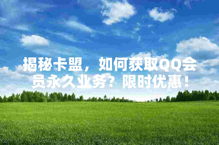 揭秘卡盟，如何获取QQ会员永久业务？限时优惠！
