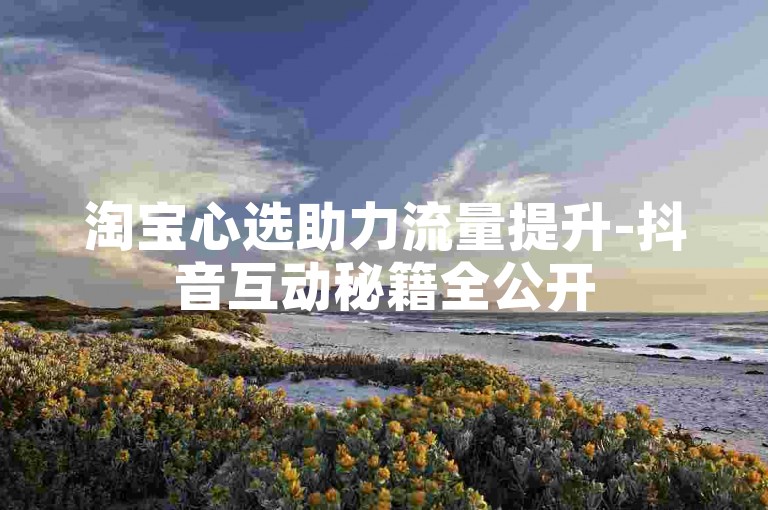 淘宝心选助力流量提升-抖音互动秘籍全公开