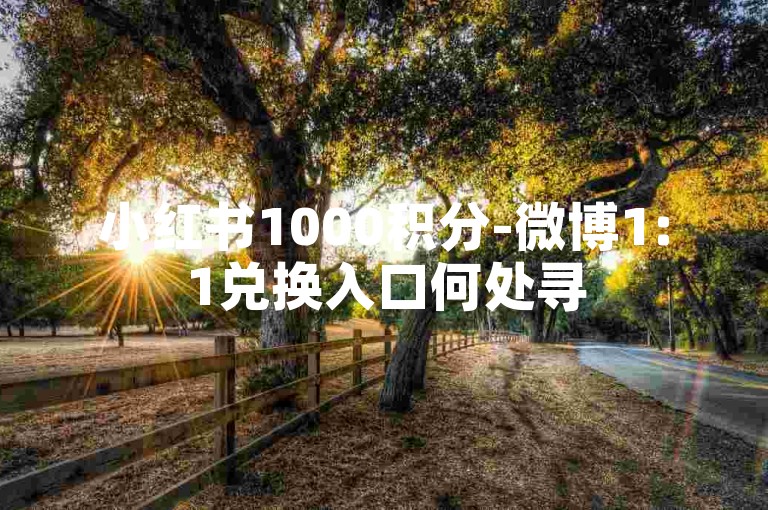 小红书1000积分-微博1:1兑换入口何处寻
