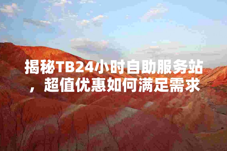 揭秘TB24小时自助服务站，超值优惠如何满足需求，便捷体验等你来享-淘宝作品点赞微信付 京东助力工具新版 快手充值官网入口