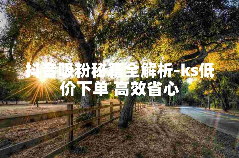 抖音吸粉秘籍全解析-ks低价下单 高效省心