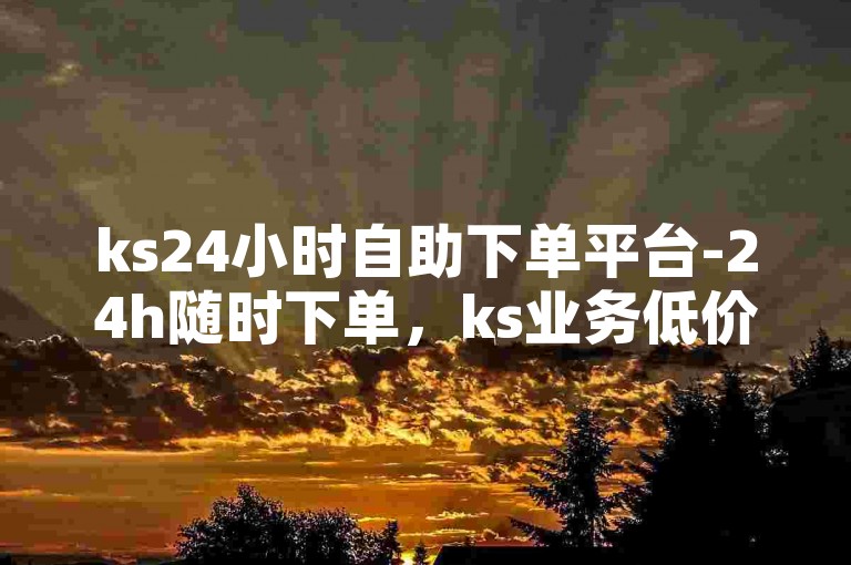 ks24小时自助下单平台-24h随时下单，ks业务低价高效服务