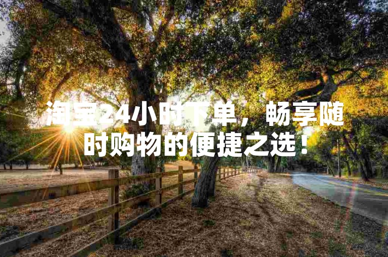 淘宝24小时下单，畅享随时购物的便捷之选！
