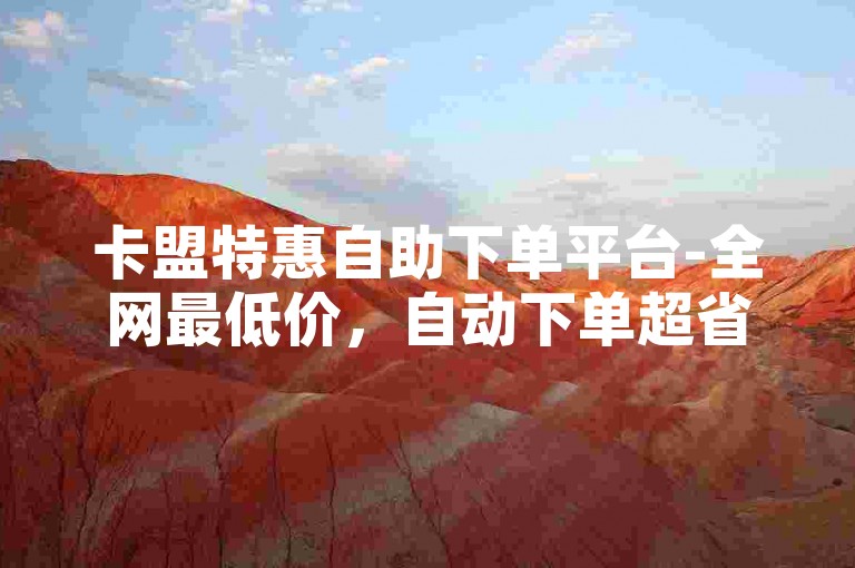 卡盟特惠自助下单平台-全网最低价，自动下单超省心！