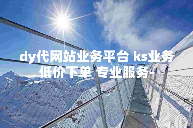 dy代网站业务平台 ks业务低价下单 专业服务-
