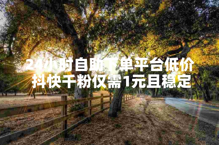 24小时自助下单平台低价 抖快千粉仅需1元且稳定不掉粉