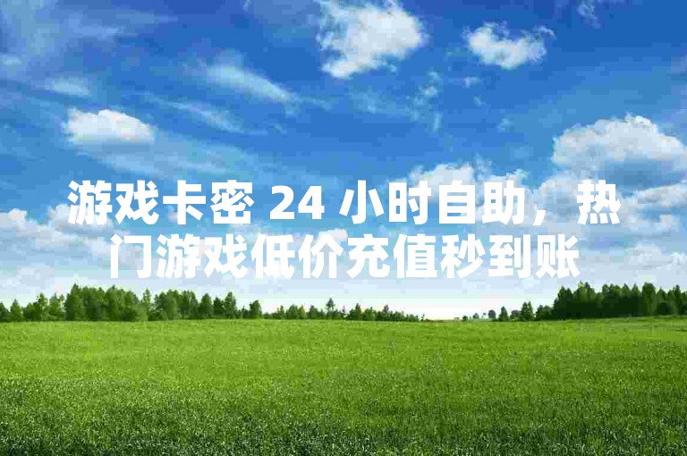 游戏卡密 24 小时自助，热门游戏低价充值秒到账