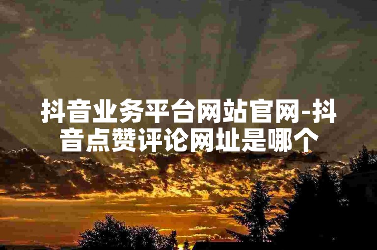 抖音业务平台网站官网-抖音点赞评论网址是哪个