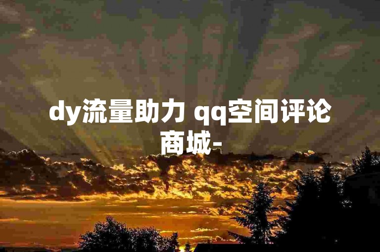 dy流量助力 qq空间评论商城-