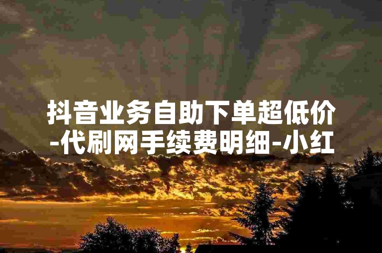 抖音业务自助下单超低价-代刷网手续费明细-小红书业务自助下单平台-微博互动量提升-