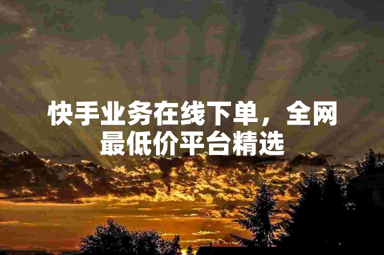快手业务在线下单，全网最低价平台精选