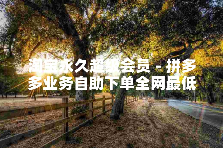 淘宝永久超级会员 - 拼多多业务自助下单全网最低价可信否