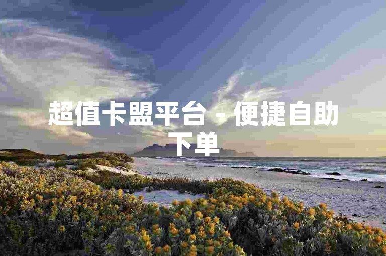 超值卡盟平台 - 便捷自助下单