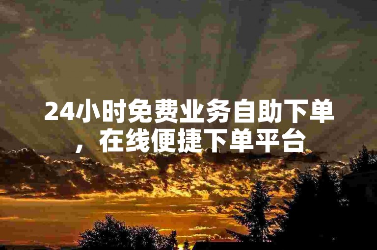 24小时免费业务自助下单，在线便捷下单平台