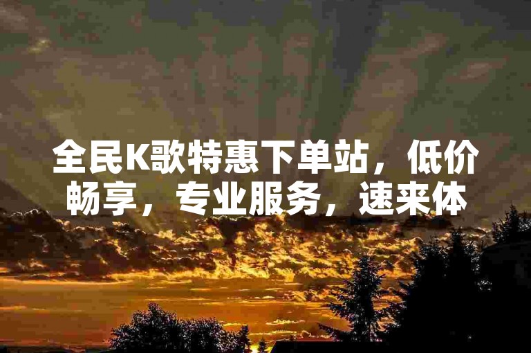 全民K歌特惠下单站，低价畅享，专业服务，速来体验！