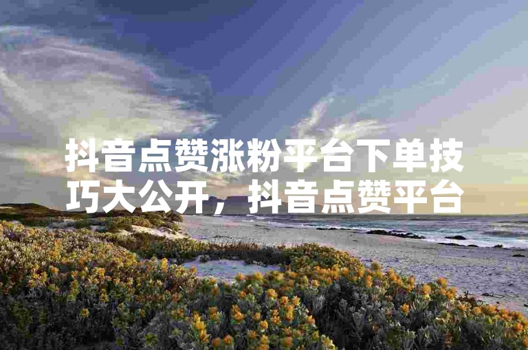 抖音点赞涨粉平台下单技巧大公开，抖音点赞平台微信下单攻略！2025必备抖音实时秒单业务网-dy免费业务低价惊喜上线!