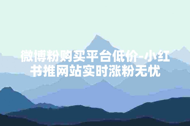 微博粉购买平台低价-小红书推网站实时涨粉无忧